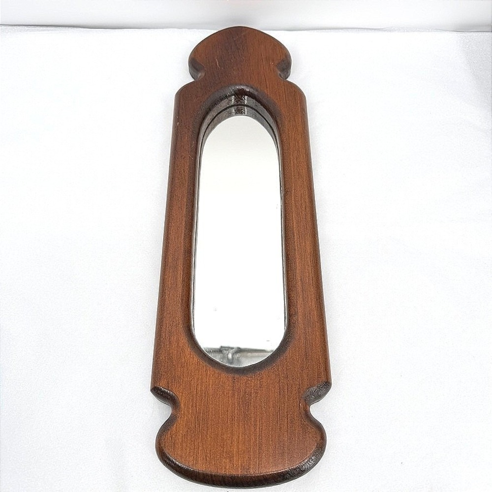 VTG Look Wall Mirror Wood Frame‎ Oblong Mid Century Modern Gallery Wall Granny